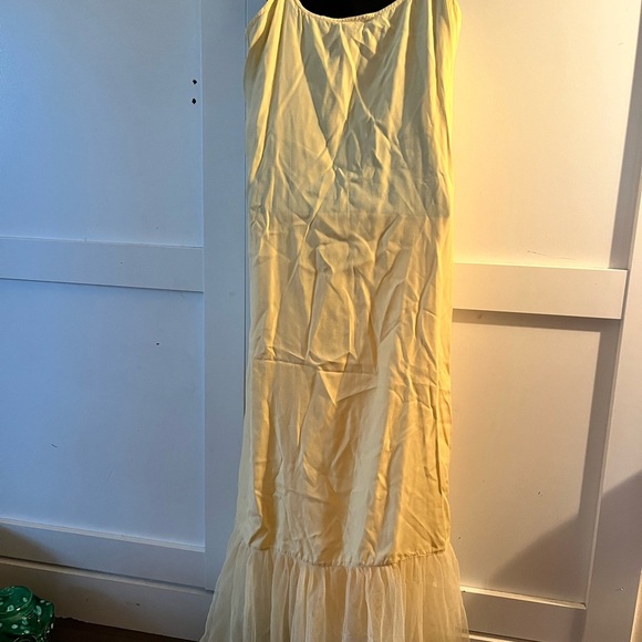 Vintage April Cornell Butter Yellow Maxi dress with tule summer dress wedding - Picture 4 of 9